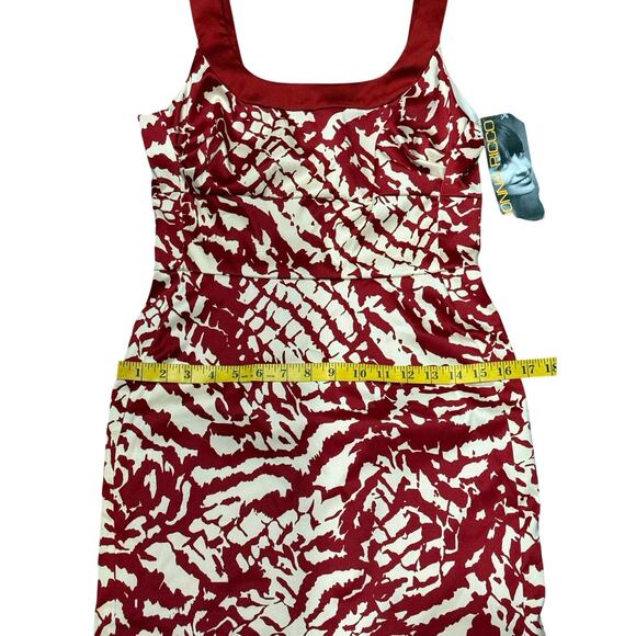 NWT 6P Donna Ricco Satin Mini Dress Square Neckline Elegant Holiday Work Party - Picture 12 of 16